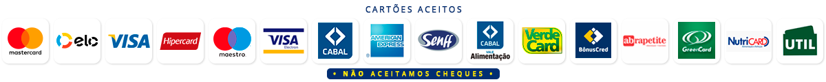 Cartões aceitos